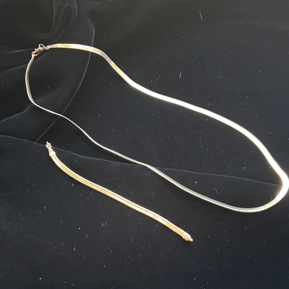 14Kt gold plate Necklace and bracelet Set